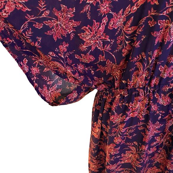 Lands End Size XL XXL Floral Print Swim Coverup Cover  Up Purple - Picture 3 of 7